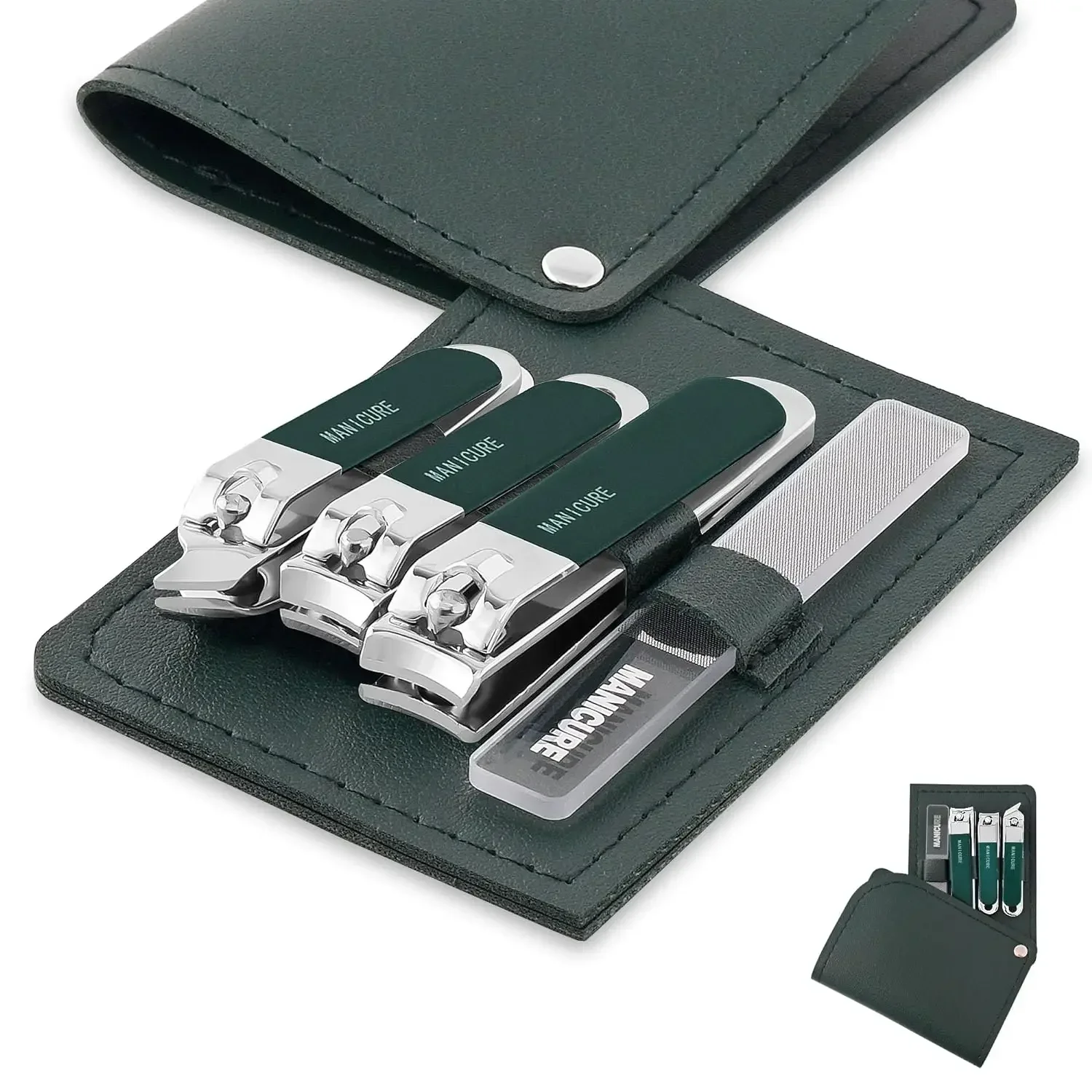 Mens Grooming Travel Kit - 4종 스틸 손톱깎이 세트 여행용 매니큐어