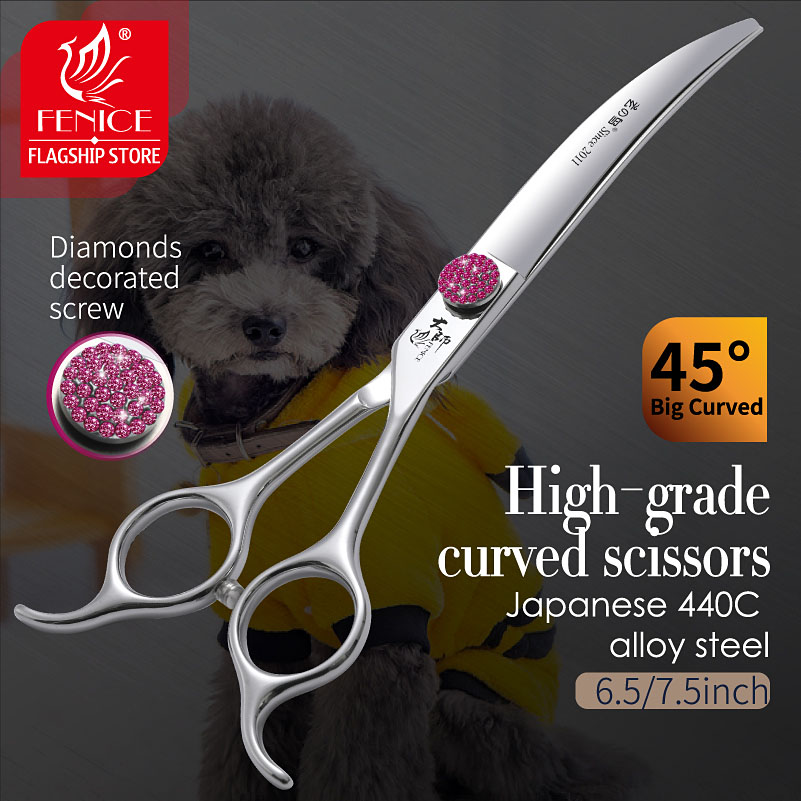 Grooming Scissors - 페니스 핑크 다이아몬드 스크류 펫 슈퍼