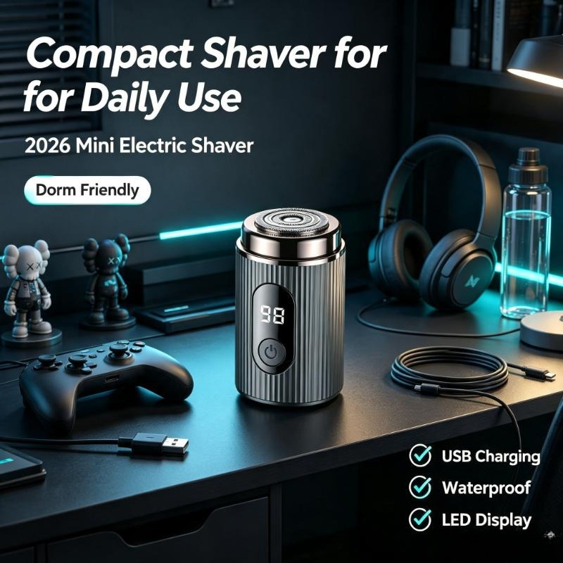 Mens Grooming Travel Kit - 2026 미니 전기 면도기 휴대용 충전식