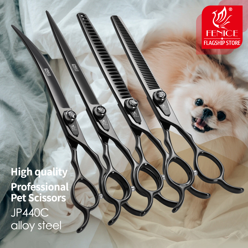 Grooming Scissors - 페니체 JP440C 스틸 전문가용 블랙 애견