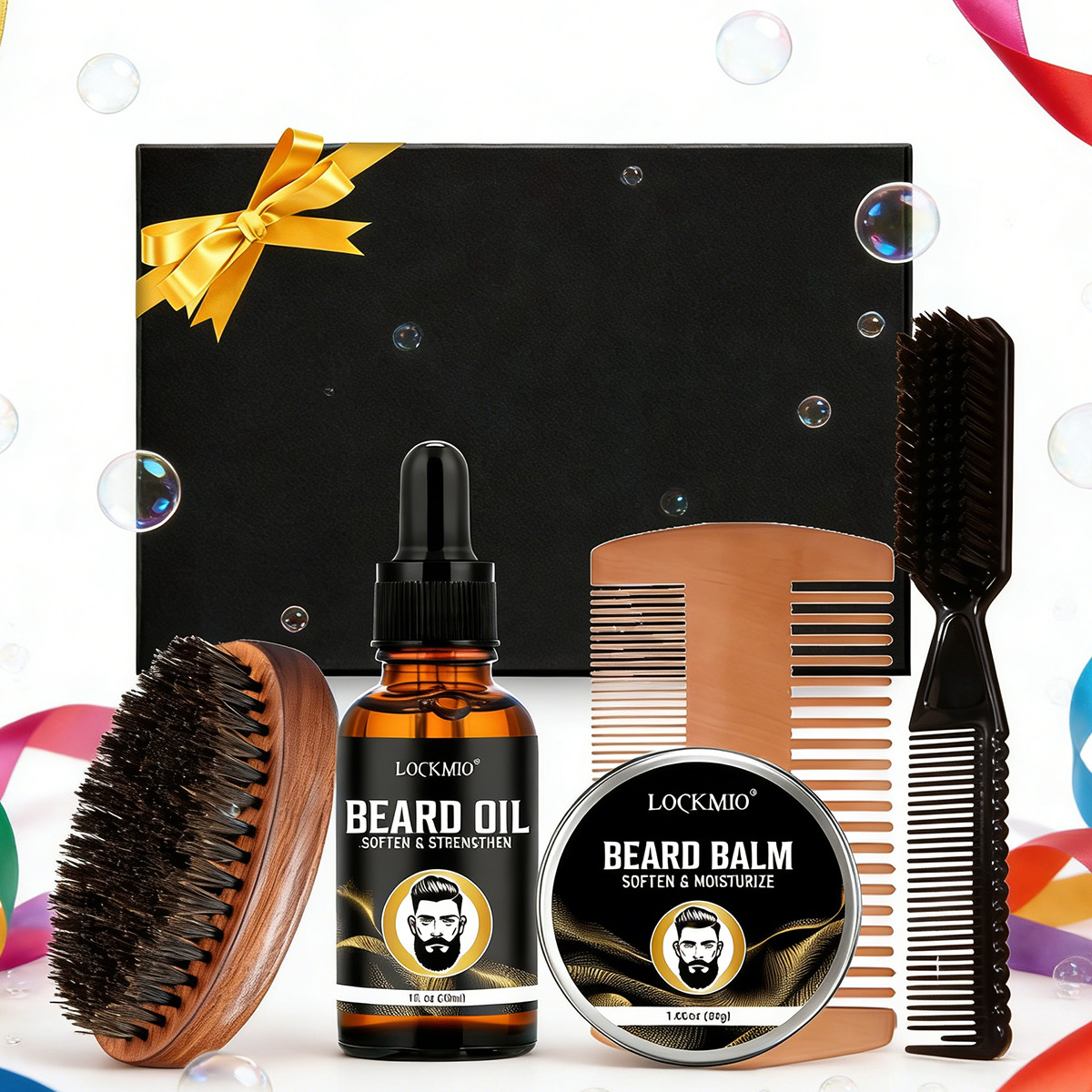 Beard Oil - 록미오 남성용 수염 관리 스타일링 제품,