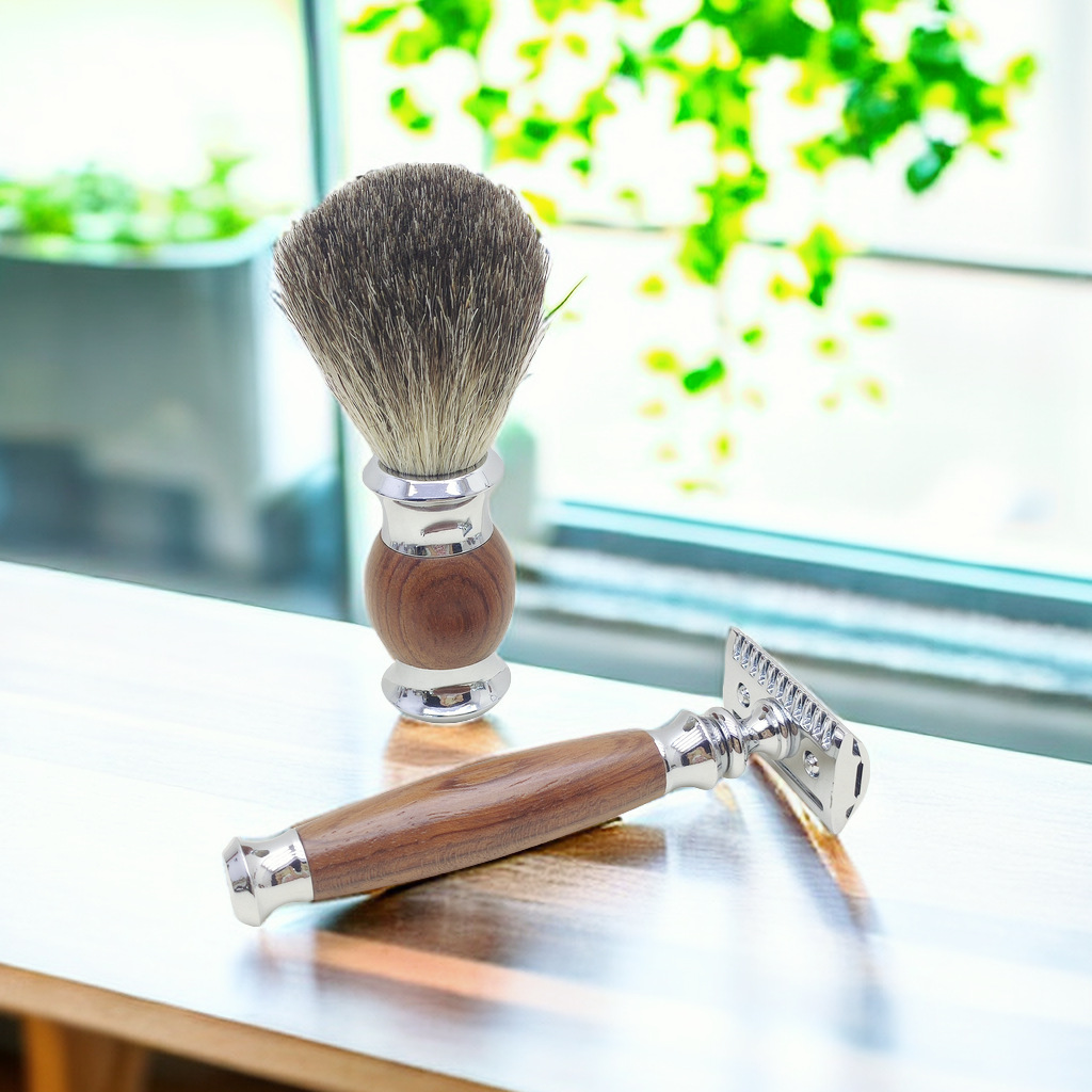 사플라워 로즈우드 핸들 면도기 세트 남성용 솔리드 우드 - Beard Trimmer 리뷰 및 가격