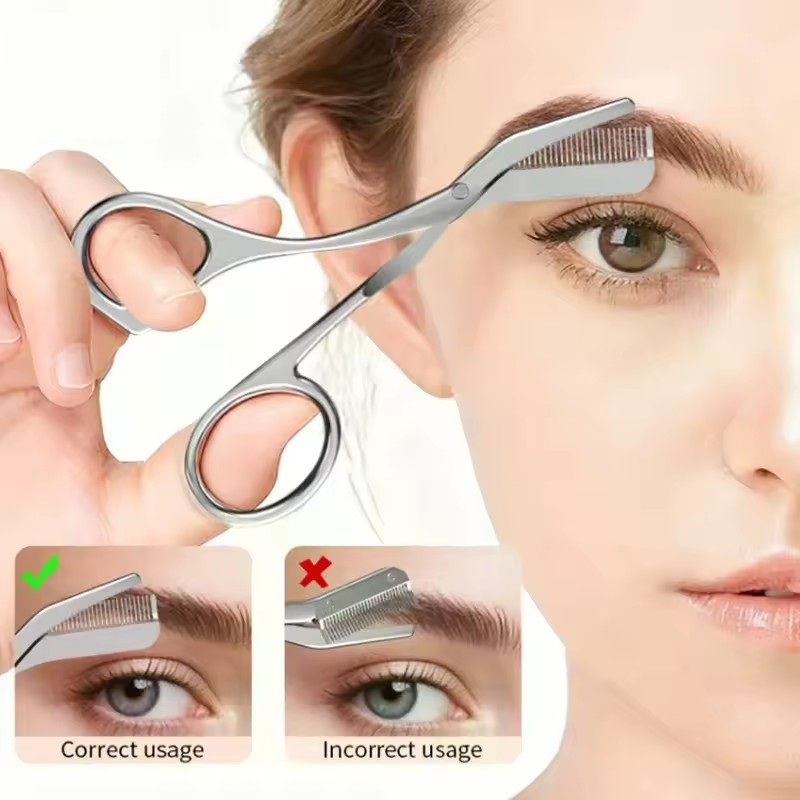 안전한 눈썹 가위(빗 포함) 스테인리스 스틸 속눈썹 트 - Electric Razor 리뷰 및 가격