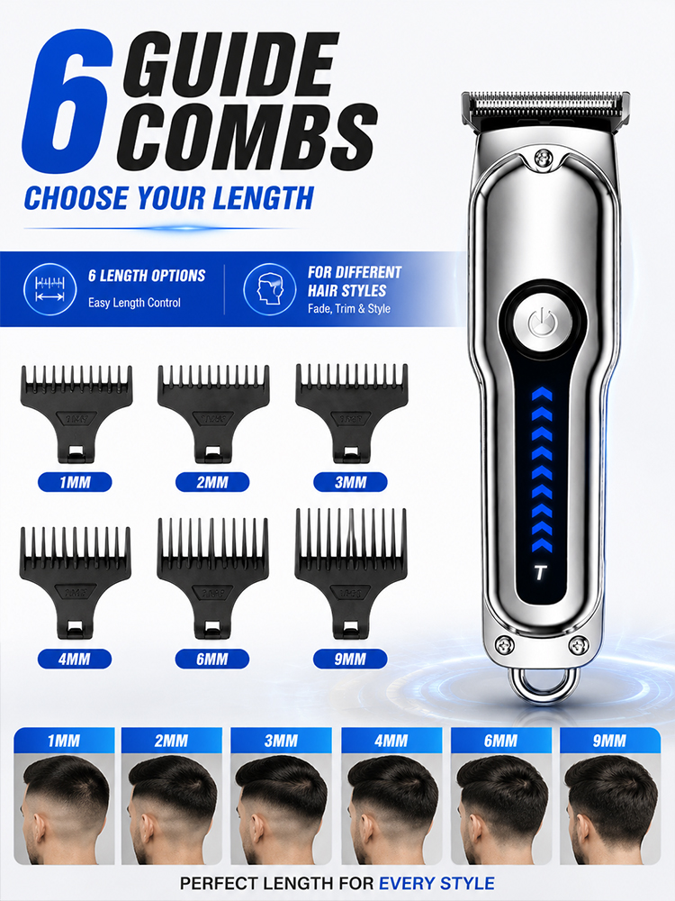 남성용 헤어 클리퍼 T-블레이드 무선 트리머, 6개의  - Beard Trimmer 리뷰 및 가격