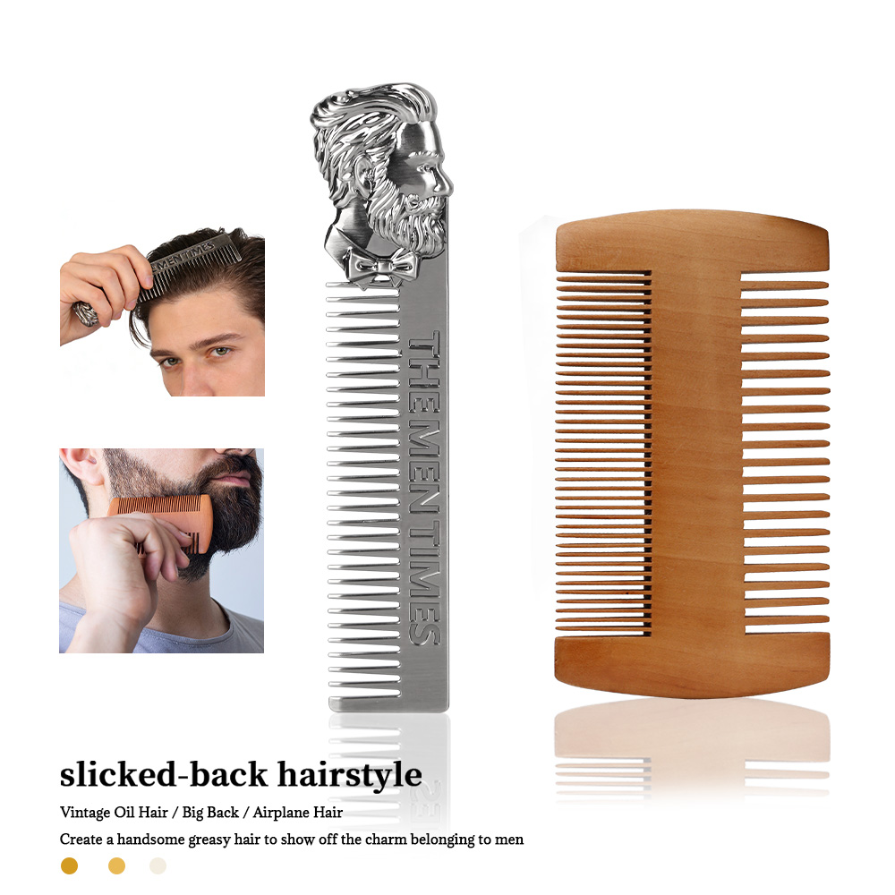 남성용 빈티지 수염 & 헤어 빗 세트 - 스테인리스 스 - Men'S Grooming Hairstyles 리뷰 및 가격