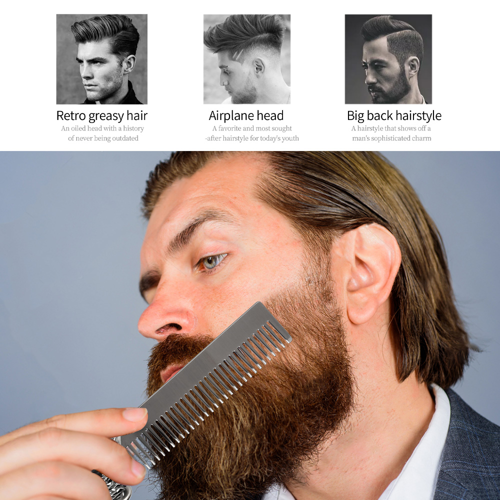 남성용 빈티지 수염 & 헤어 빗 세트 - 스테인리스 스 - Men'S Grooming Hairstyles 리뷰 및 가격